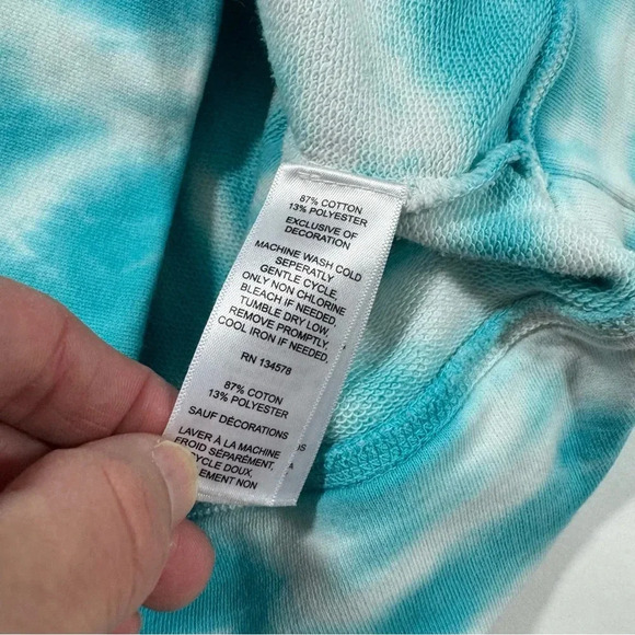 Vineyard Vines Relaxed Half Button Pullover Sweatshirt Tie Dye Blue - Picture 3 of 7